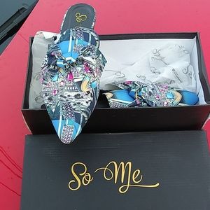 Printed Mules (Flats)  (NWNT)